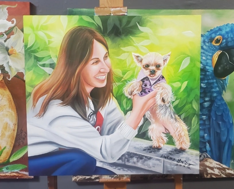 キャンバスにリアルな肖像画を描きます アクリル絵の具で描いています　個人の絵、カップル、家族 イメージ4