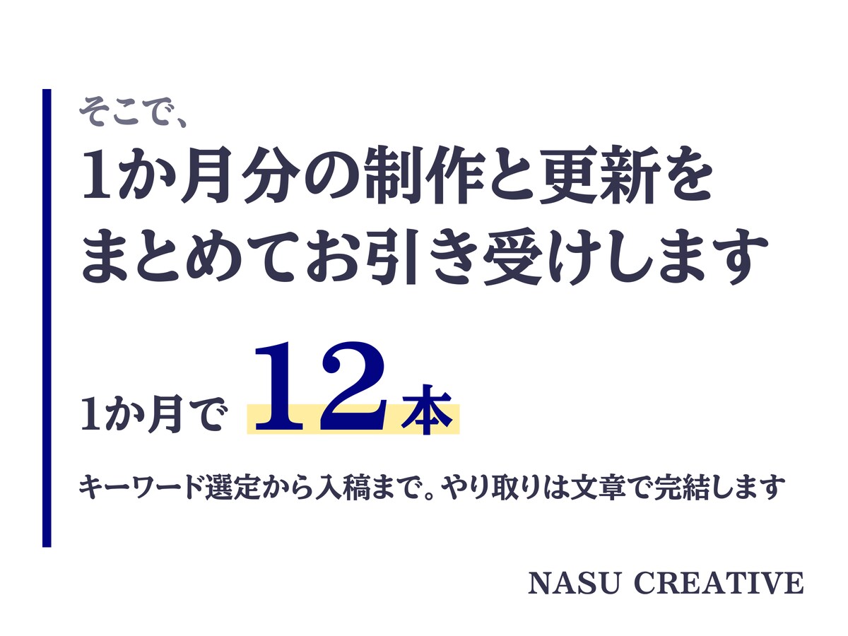 現役のプロライターがブログ1か月分を代行します 新規8本＋既存4本の更新。キーワード選定から入稿まで イメージ3