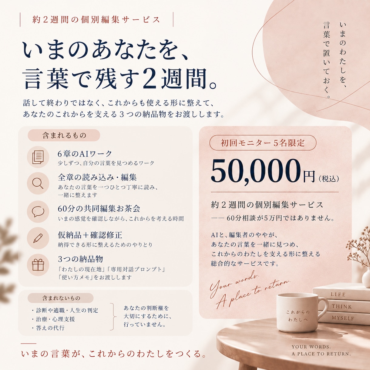 あなたの言葉を2週間かけてひとつの記録に編集します ｜自分の言葉を残して、これからも話せる場所をつくる2週間 イメージ10