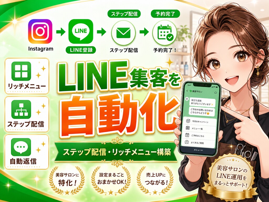 美容師専用！LINE連動予約サイトを制作します AI診断・LINE・予約が全部込み！圧倒的コスパ イメージ4