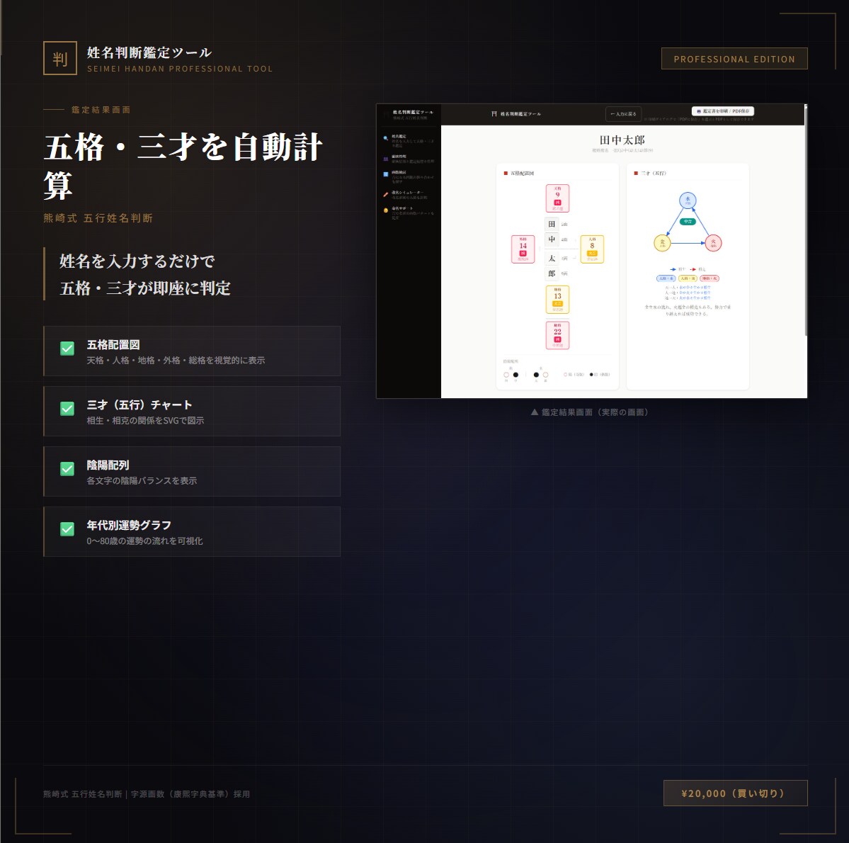 姓名判断鑑定ツールをご提供します 熊崎式五行姓名判断｜鑑定士向け本格システム イメージ2