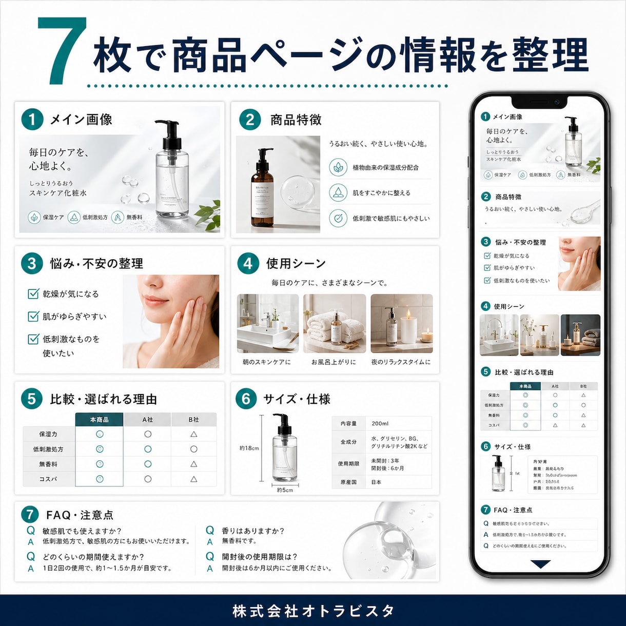 Amazon・楽天等の商品画像を7枚制作します 商品写真・URLを送るだけ｜訴求整理・構成・デザインまで対応 イメージ2