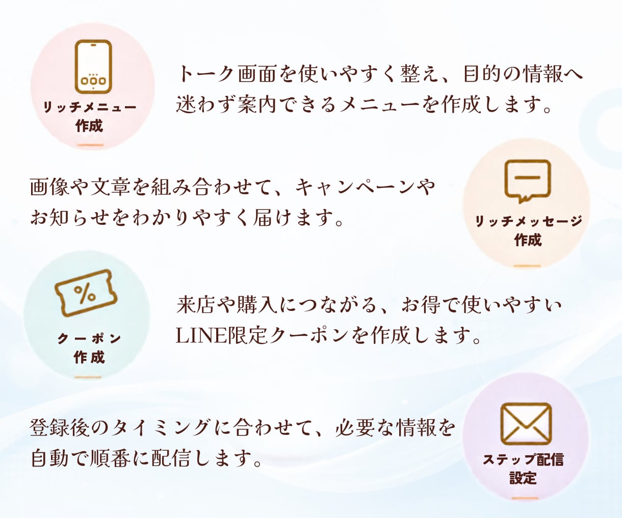 初めてでも安心！公式LINEの構築いたします 設定から画像デザインまで制作いたします イメージ6