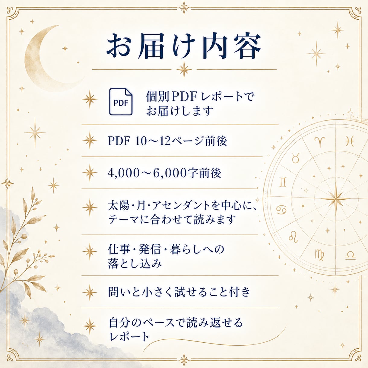 ホロスコープで方向性を整理します 仕事・発信・暮らしを見直すPDFレポート イメージ3