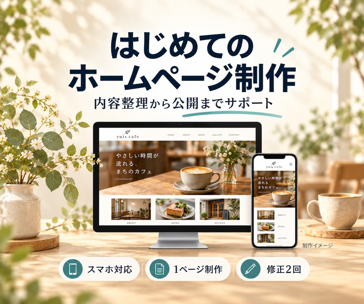 お店・個人事業主の魅力が伝わるHPを制作します 何を載せるか、一緒に整理。スマホ対応から公開まで イメージ1