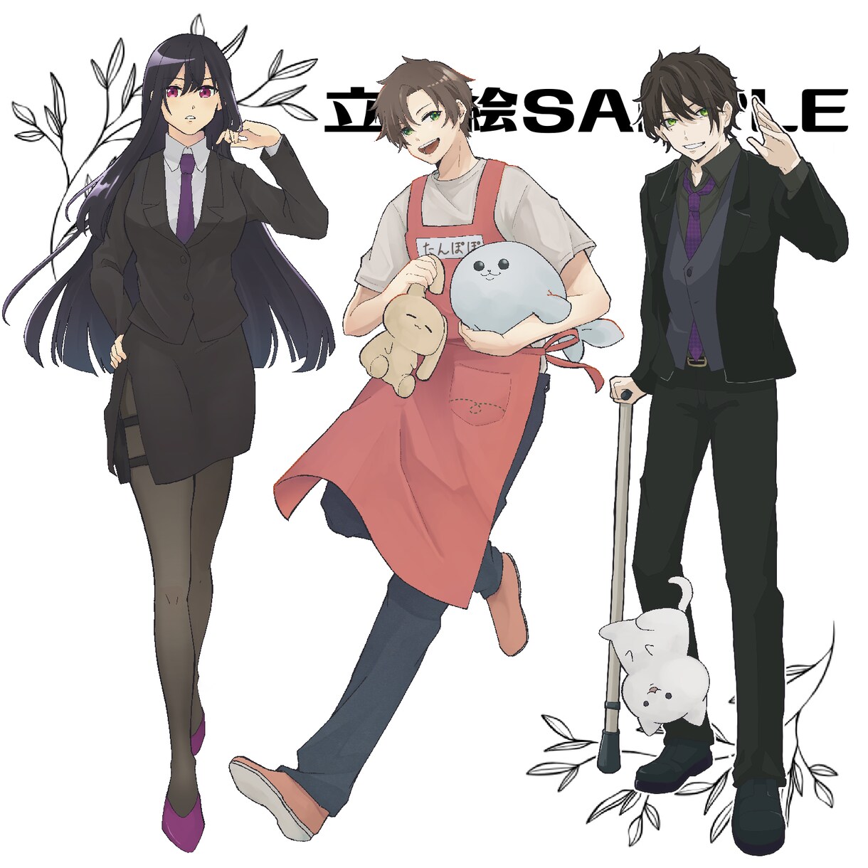 貴方の理想の立ち絵描きます 安価で全身アニメ塗り！ゲーム立ち絵を是非！ イメージ4
