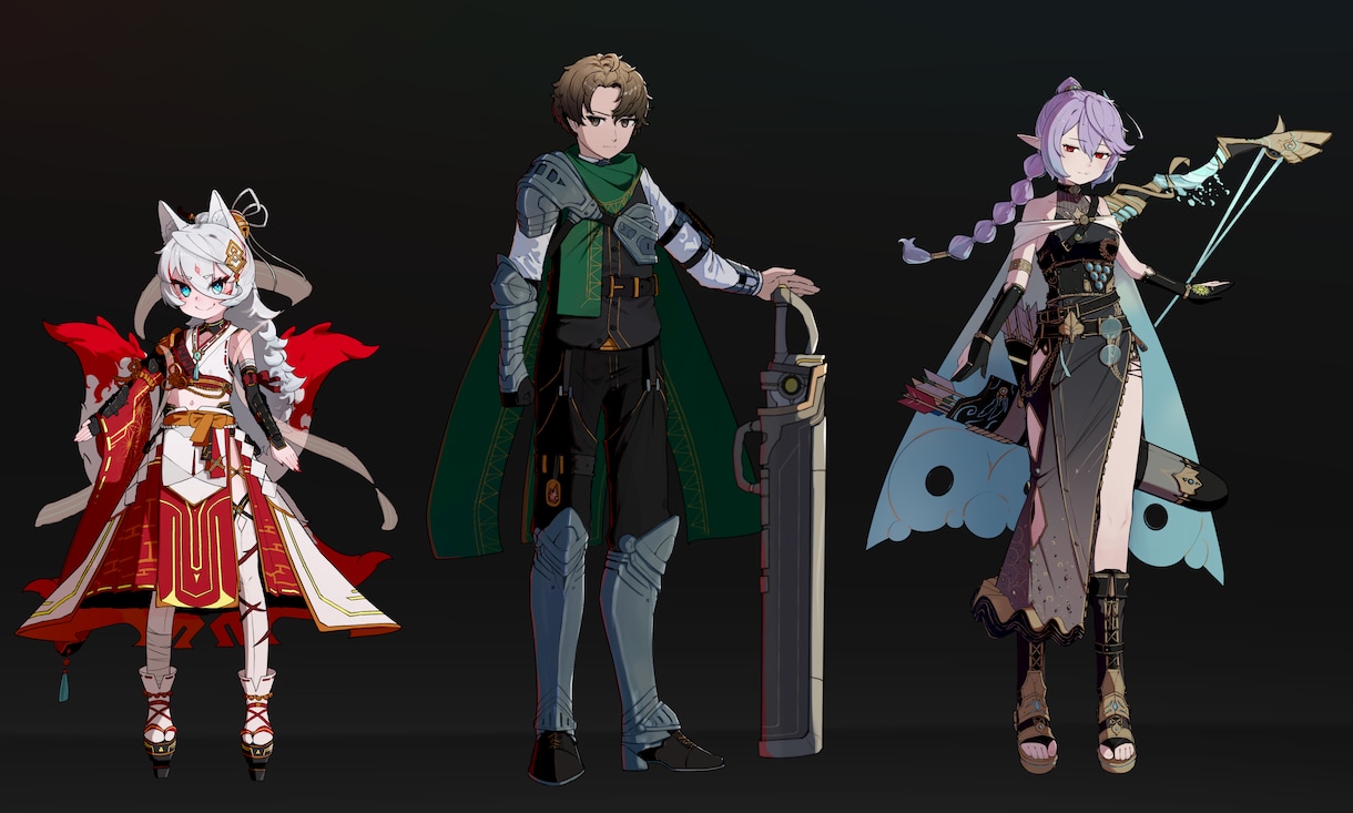 多様な色彩と躍動感のあるイラストを制作します 立ち絵の作成、キャラクターデザインはお任せください。 イメージ5