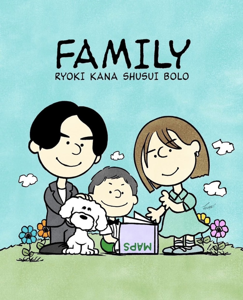 スヌーピー風にウェルカムボードの似顔絵描きます 結婚式のウェルカムボードやプレゼントご注文の方にオススメ！ イメージ2