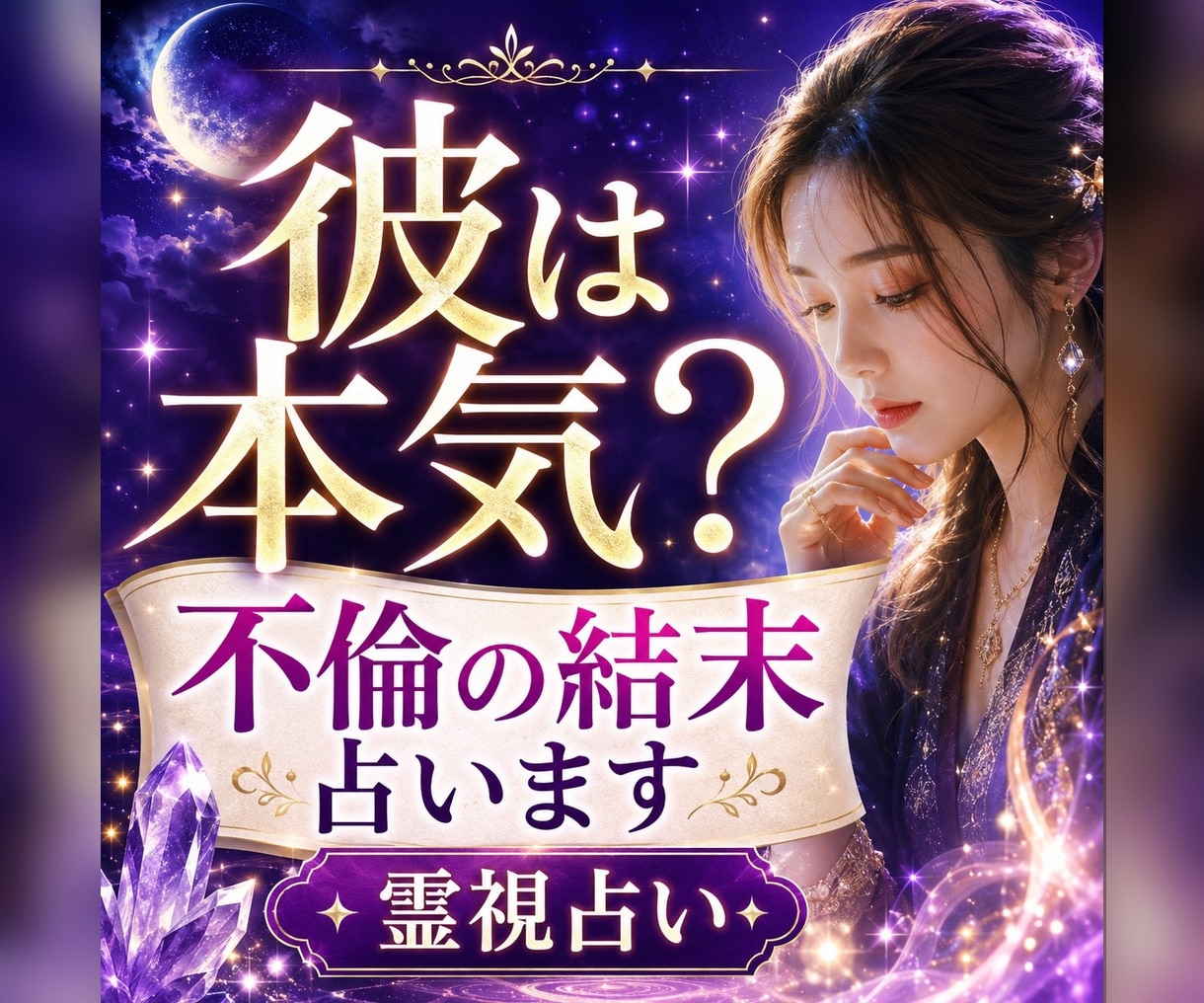 彼は本気？不倫の結末を霊視します 本命度・彼の本音・今後の流れまで視ます イメージ1