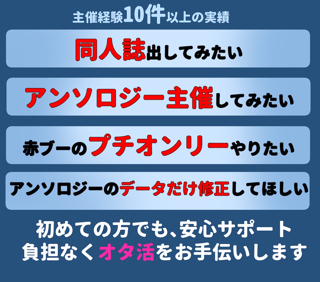 同人誌/アンソロジーデータ入稿作成します 初心者安心サポート/データ入稿直前までのデータ作成を作ります イメージ1