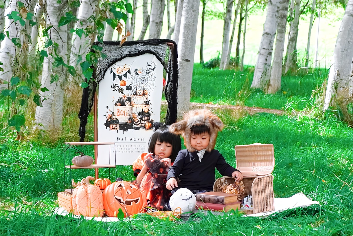撮影用ハロウィンタペストリーをお届けします 選べるデザインでおうち撮影もスタジオも映える♪ イメージ3