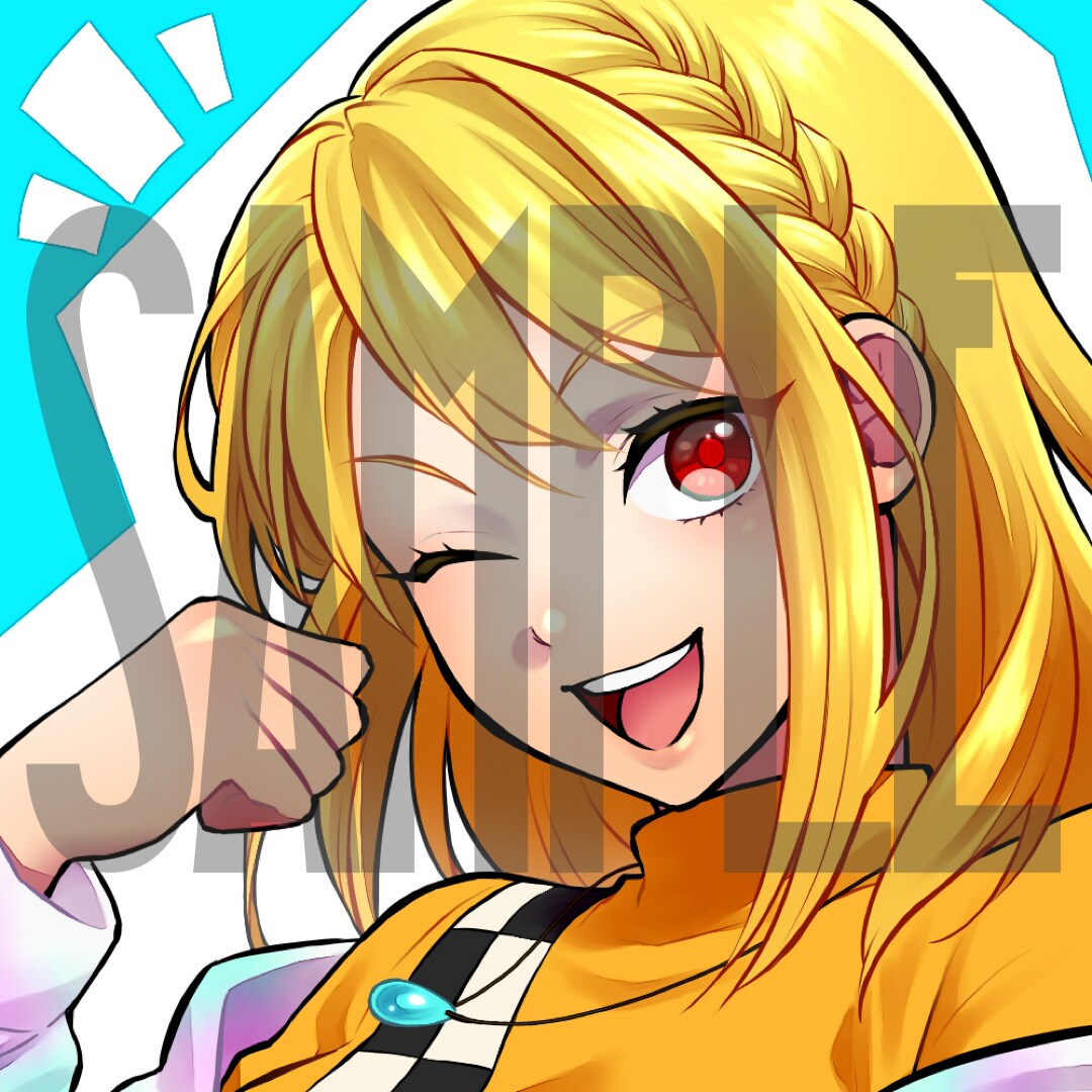 SNS用アイコン・動画用サムネ・立ち絵等描きます 他に三面図、キャラデザなどなんでもご相談ください！ イメージ1