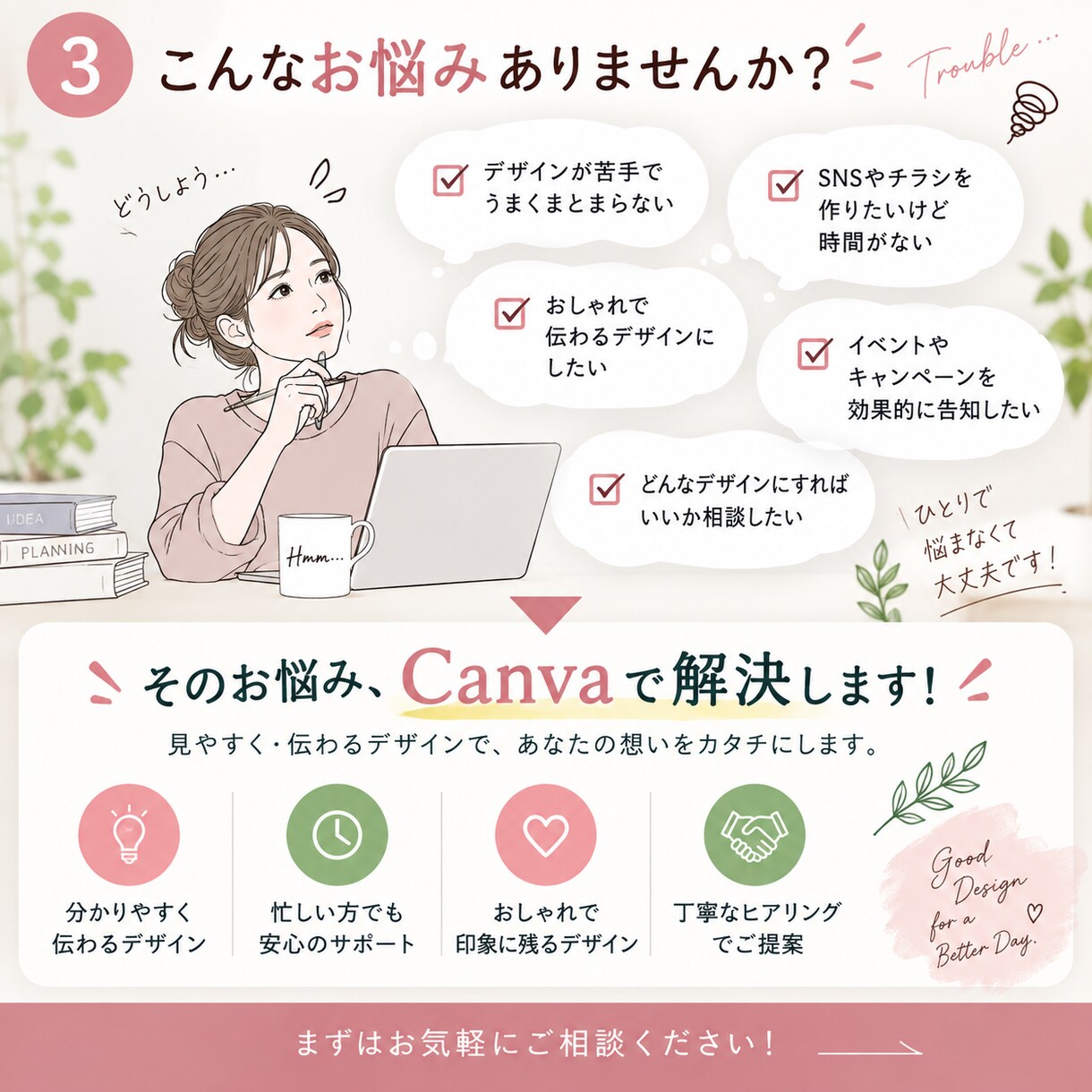 CanvaでSNS画像・チラシを見やすく作ります 画像1枚からOK！お店・教室・イベントの販促をお手伝い イメージ3