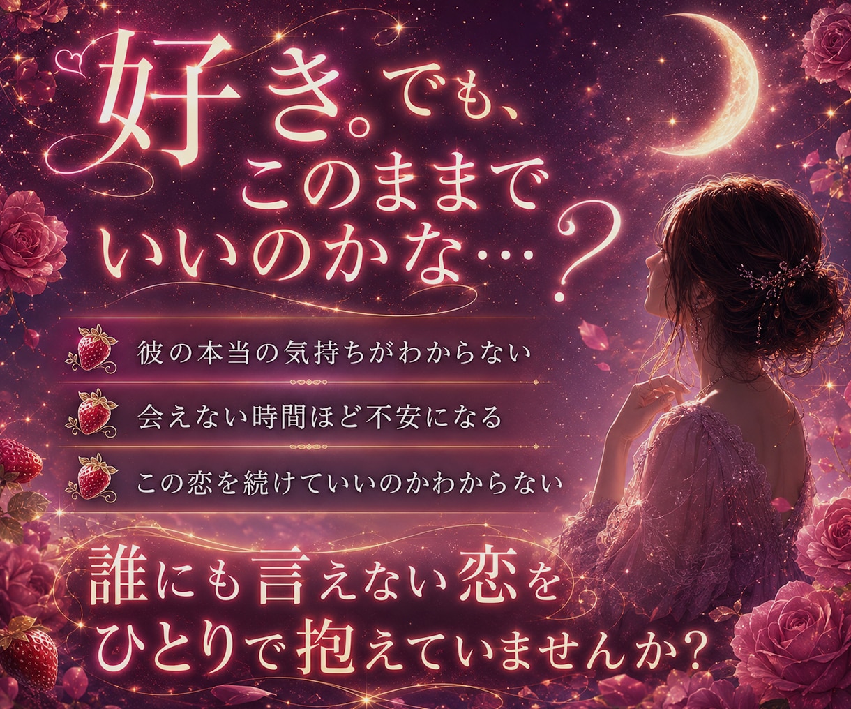 誰にも言えない複雑恋愛♡彼の本音を占います 不倫・秘密の恋｜彼の今の気持ちを優しく読み解きます イメージ2