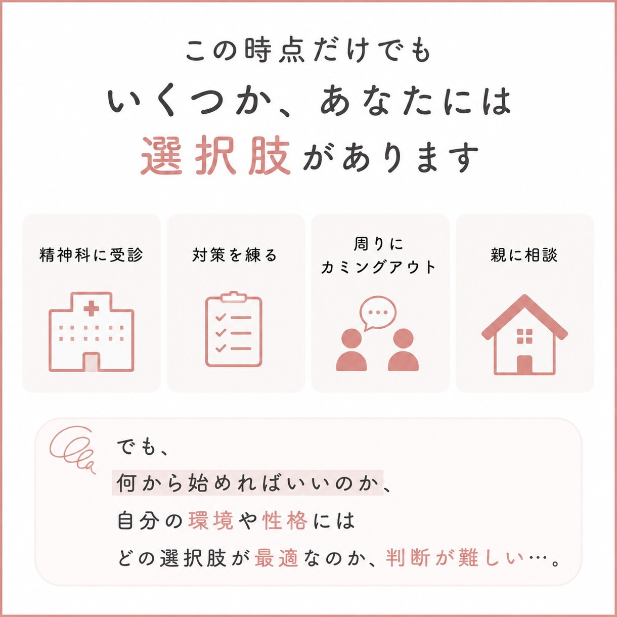 ADHDだと思ったら、まずはどう動くべきか教えます 知り合いのADHDに話を聞いてみよう、ぐらいの軽い気持ちで イメージ2