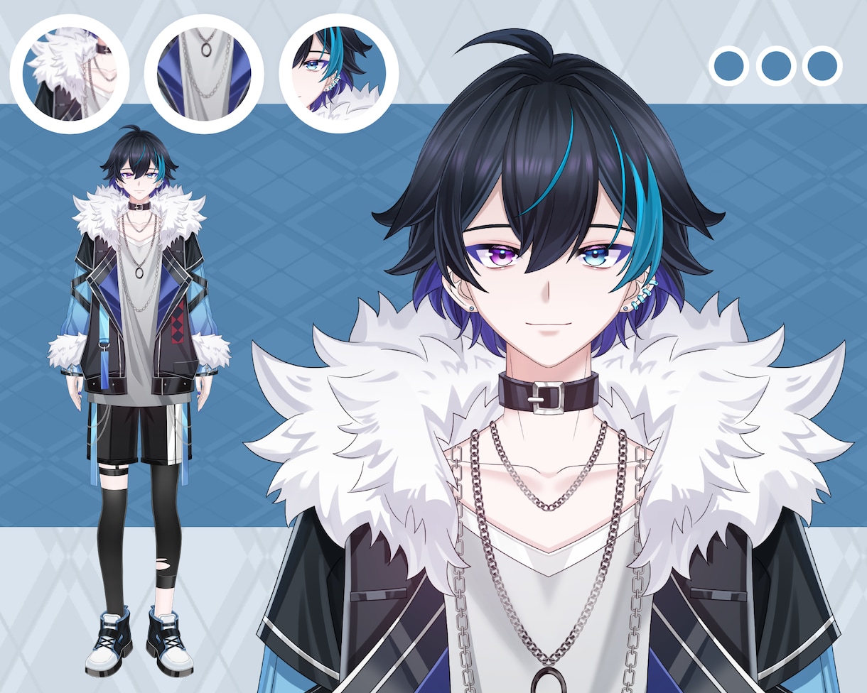 先着1名！イケメン男性Vtuberモデル制作します 著作権譲渡！修正無制限！表情８つ！企業並カスタムlive2d イメージ8