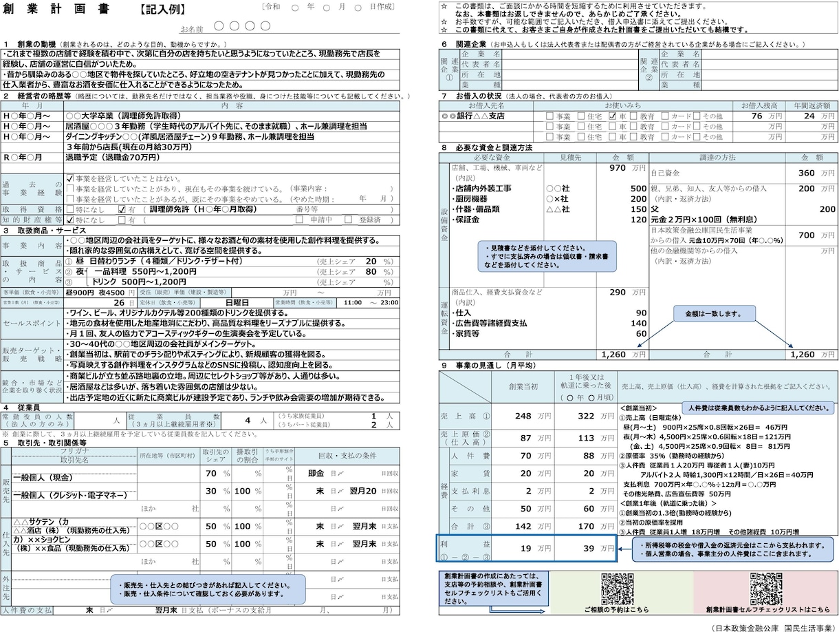 専門家が公庫の【創業計画書】作成サポートいたします 【融資に通る】【成功率がアップする】事業計画書を作成します！ イメージ2