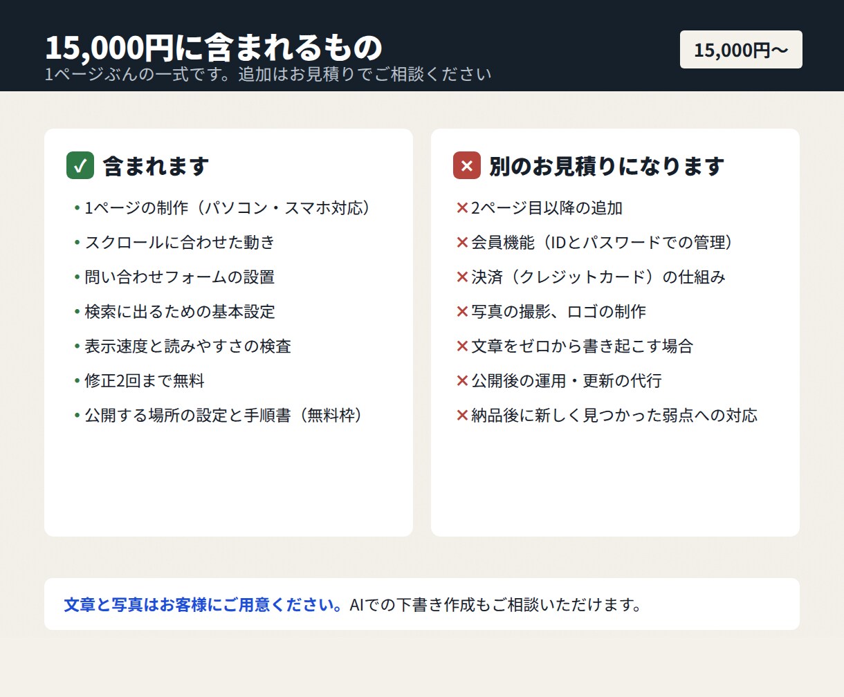 動きのある紹介ページ(LP)を1枚で作ります 見本4種を画像でご覧いただけます。修正2回込み イメージ3