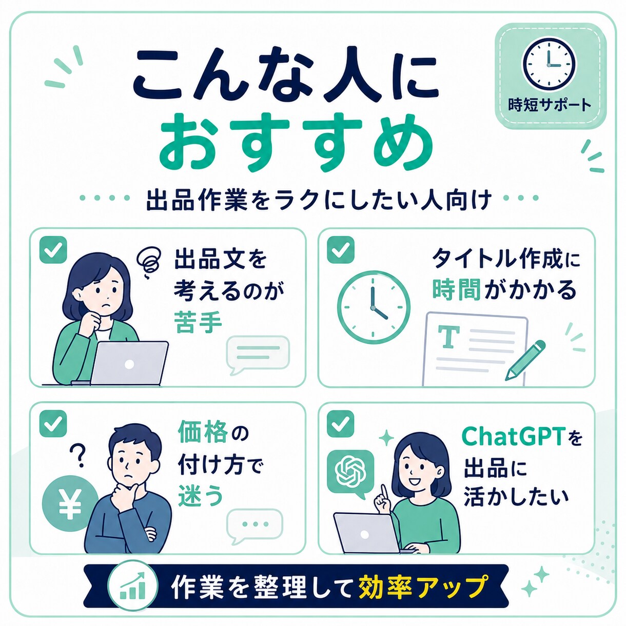 メルカリ出品文プロンプト渡しますます ChatGPTで出品文作成をサポート イメージ3