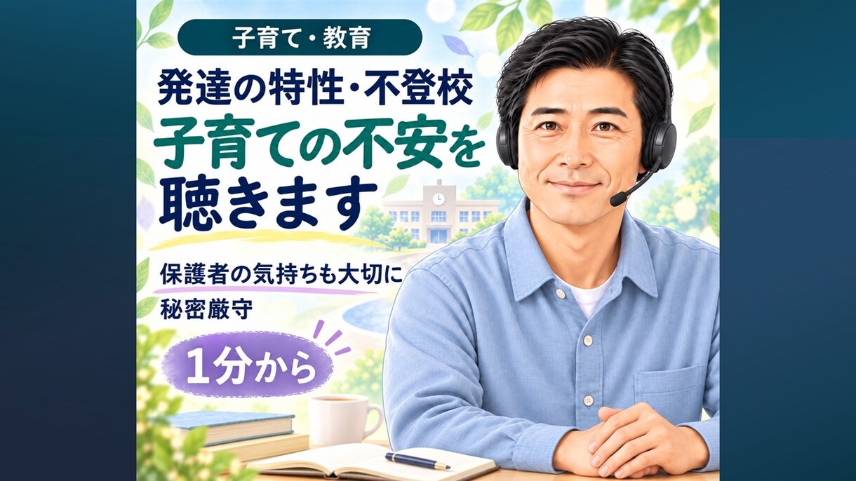 発達特性・不登校に悩む親御さんのお話を聴きます 学校に行けない苦しさも子育ての迷いも受け止めます イメージ1