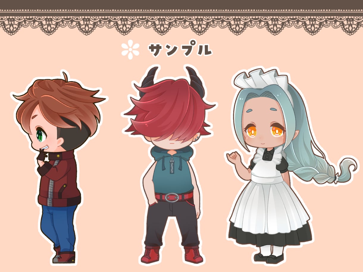 可愛いミニキャラを描きます SNSや様々な用途に使用できるミニキャラをお描きします イメージ9