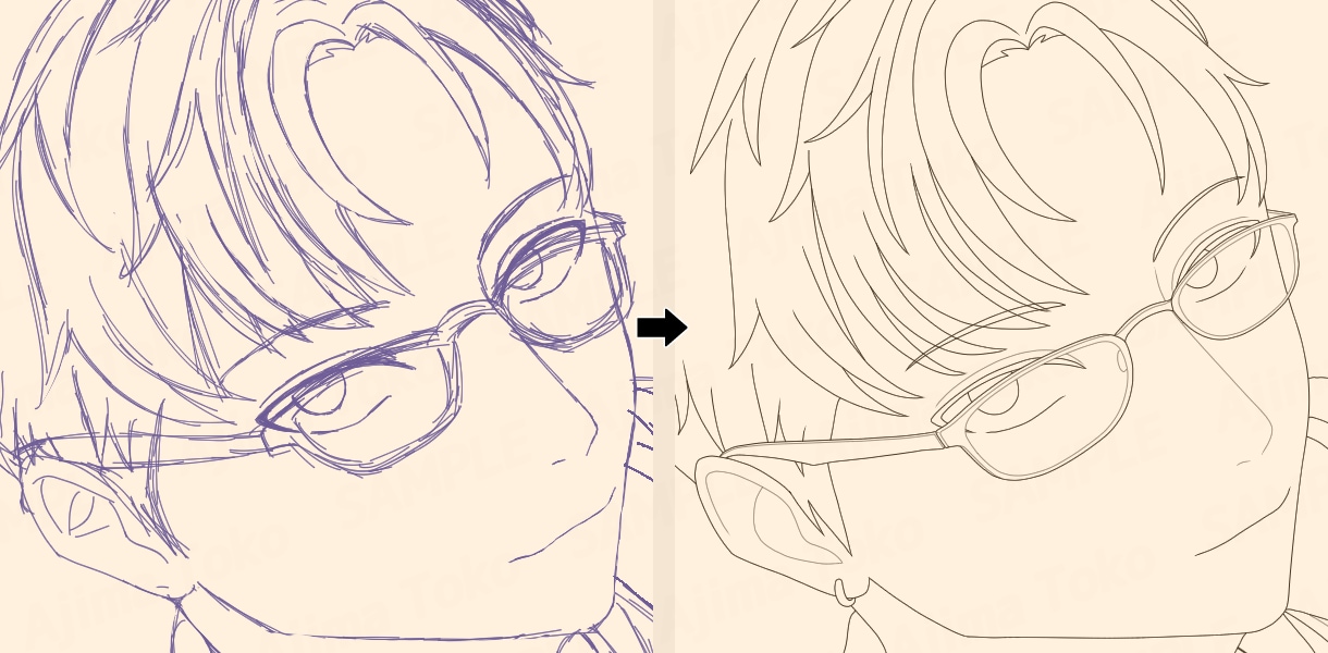 線画の作成・描き起こしします ラフやアナログイラストから線画を作成・線画の描き直し イメージ2