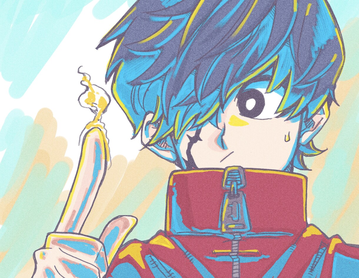 SNS用のバストアップイラストを描きます 『色』をテーマにした少年漫画風アイコン イメージ7