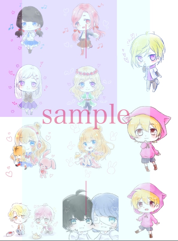 SNSアイコンにミニキャラ・似顔絵お描きします *ﾟ ゆるふわ＆優しい雰囲気のミニキャラをお描きします ゚* イメージ4