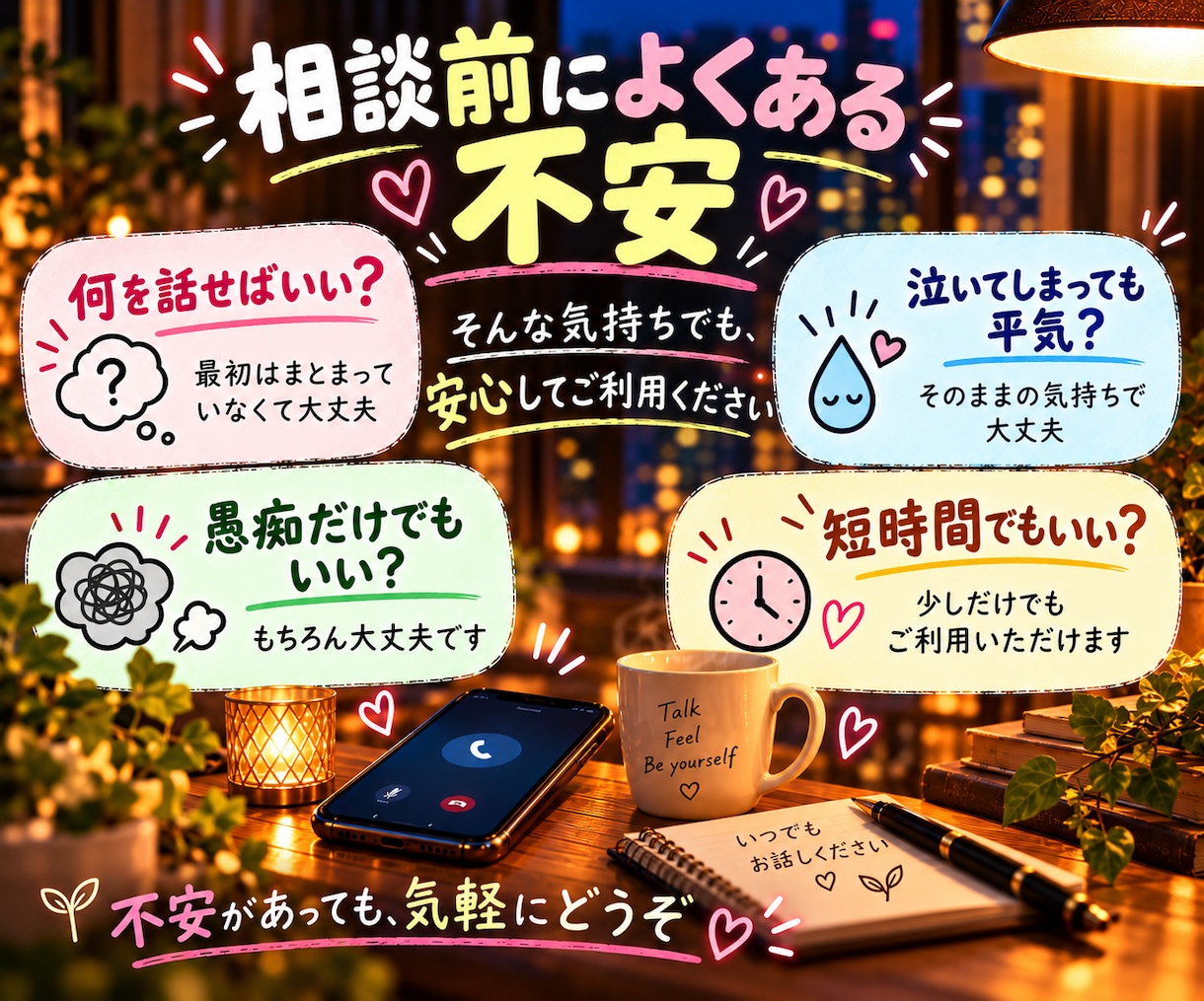 今すぐ電話OK！仕事や人間関係の愚痴や悩み聞きます うまく話せなくても大丈夫。接客歴11年の私がじっくり伺います イメージ3