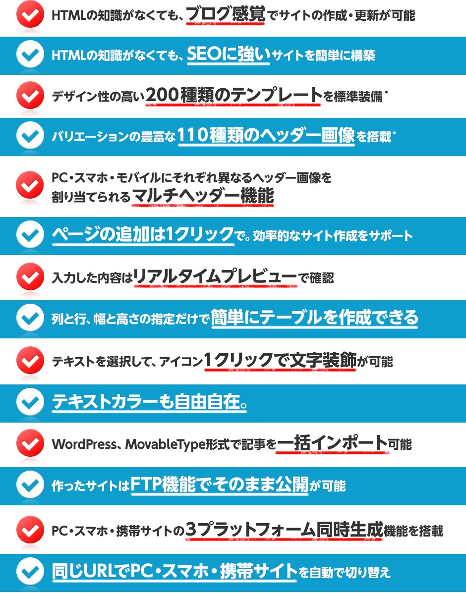 再販売権付！らくらくサイトツクールを提供します PC,スマホ、携帯対応！デザイン性の高いHPを簡単に作れる！ イメージ5