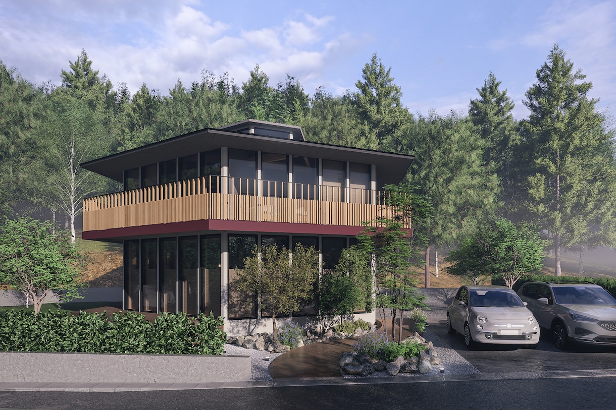 現役一級建築士が住宅の外観CGパースを作成します 現役一級建築士が作成するパースにより、おもいをかたちにします イメージ1