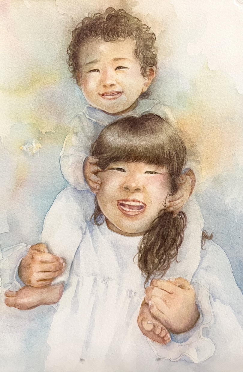 水彩を使って大切な方やペットさんの絵を描きます 贈り物に。結婚式のウェルカムボードに。ペットさんの記念日に‥ イメージ4