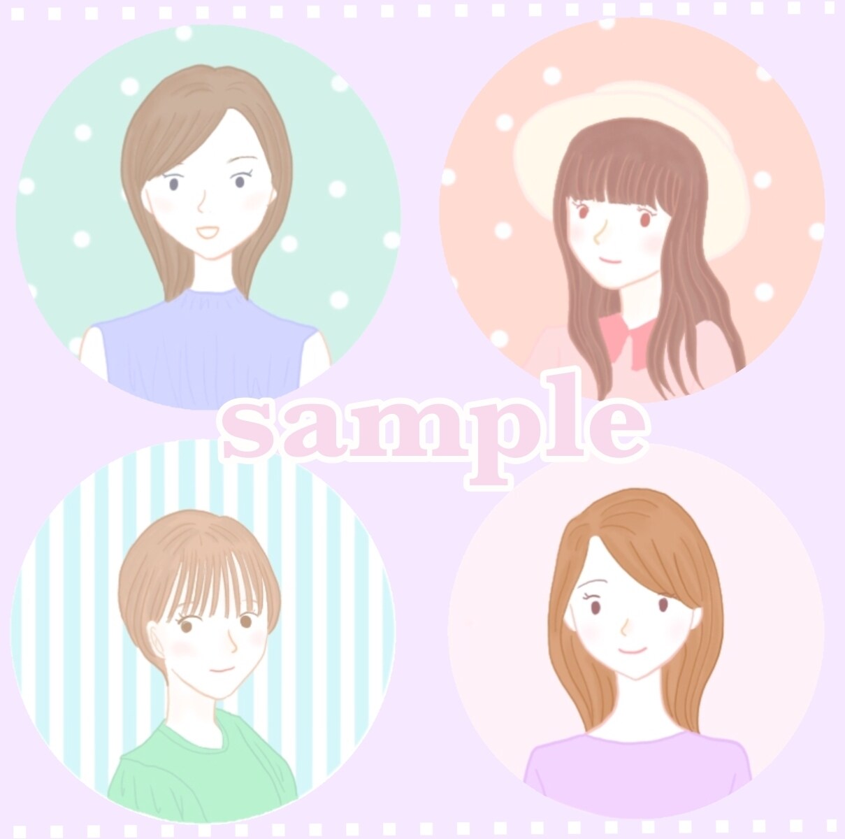 SNS用♪優しいアイコン作成します 【女性らしい柔らかい雰囲気の絵柄です。】 イメージ1
