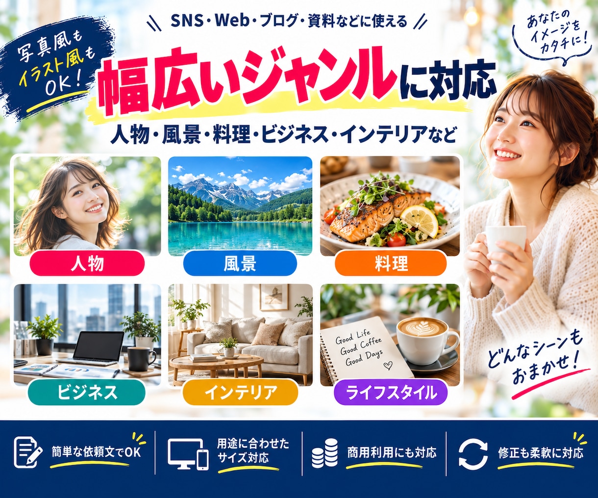 2案から選べるAI画像を制作します 確認後、選んだ画像を高解像度・透かしなしで納品 イメージ5