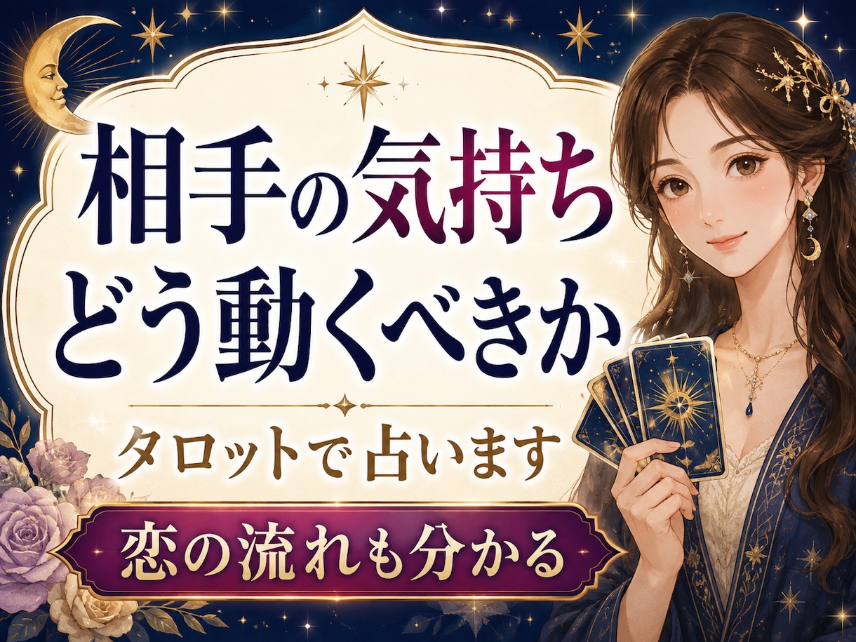 恋愛で不安な気持ちをタロットで整理します 相手のことを考えすぎて苦しい夜に。 イメージ1