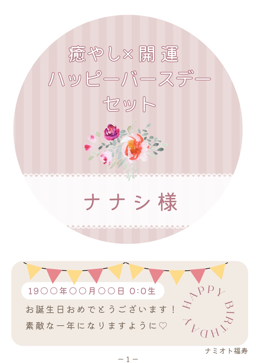 4月生まれの方限定で占います PDFでもお届け！癒やしと開運のハッピーバースデーセット！ イメージ1