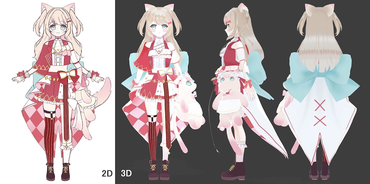 キャラデザから丸ごと対応3DVTuber制作します 修正無制限！MMD、パーフェクトフェイス、VRchat対応！ イメージ4