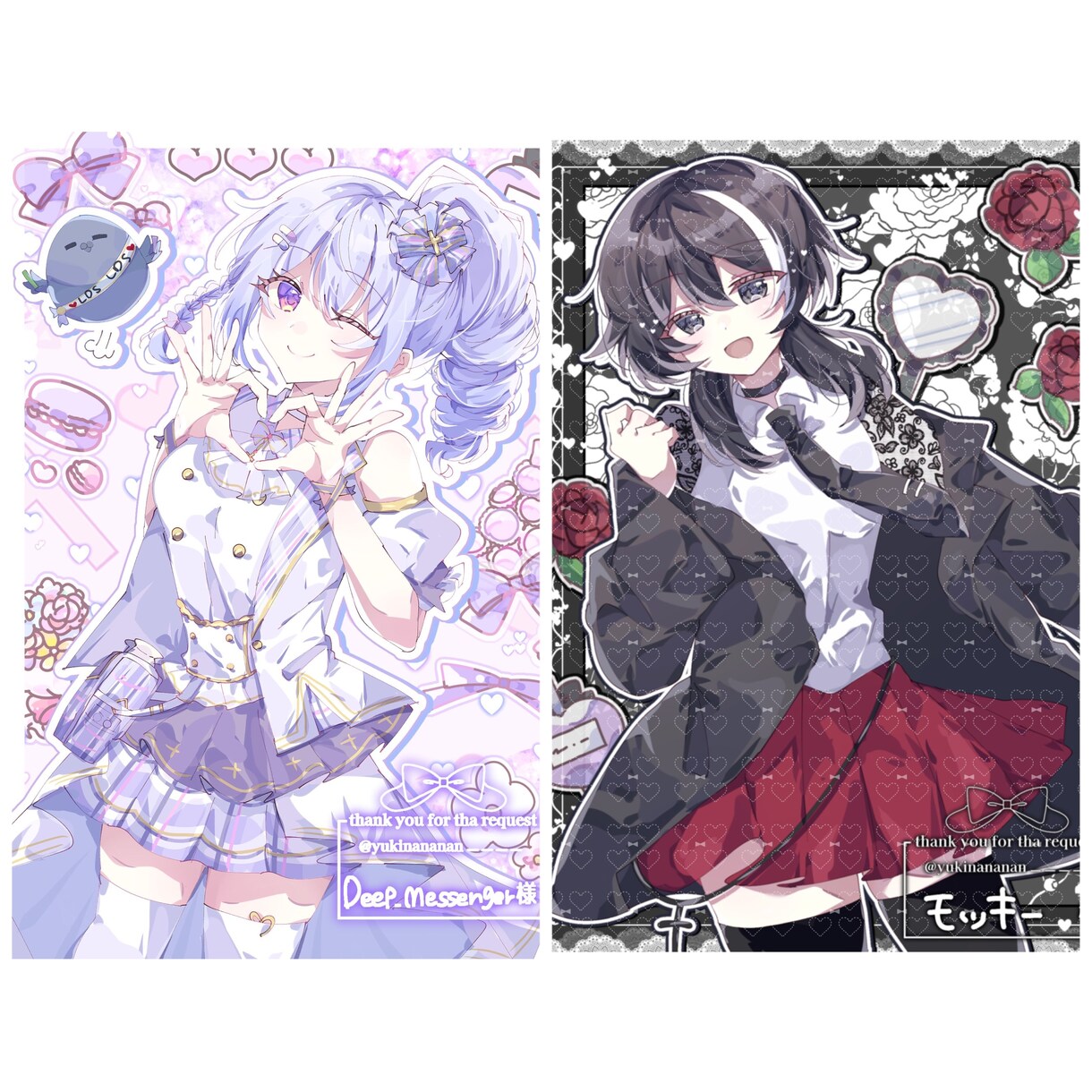 可愛くてキラキラしたイラストを描きます 背景に可愛いステッカーを使用した1枚絵をお描きします♡ イメージ3
