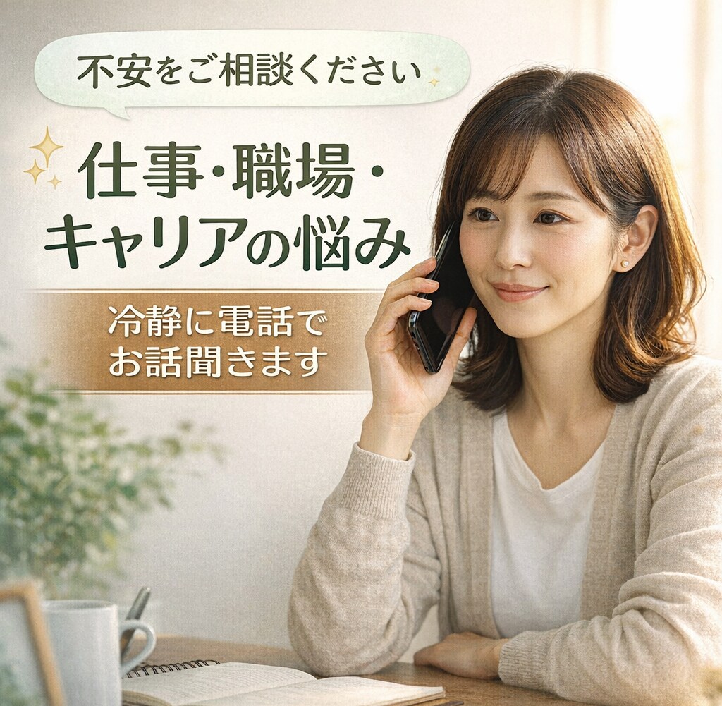 仕事・職場・キャリアの悩み、お聞き聞きします HSP体質の私が感情と現実を切り分けて冷静に寄り添います イメージ1