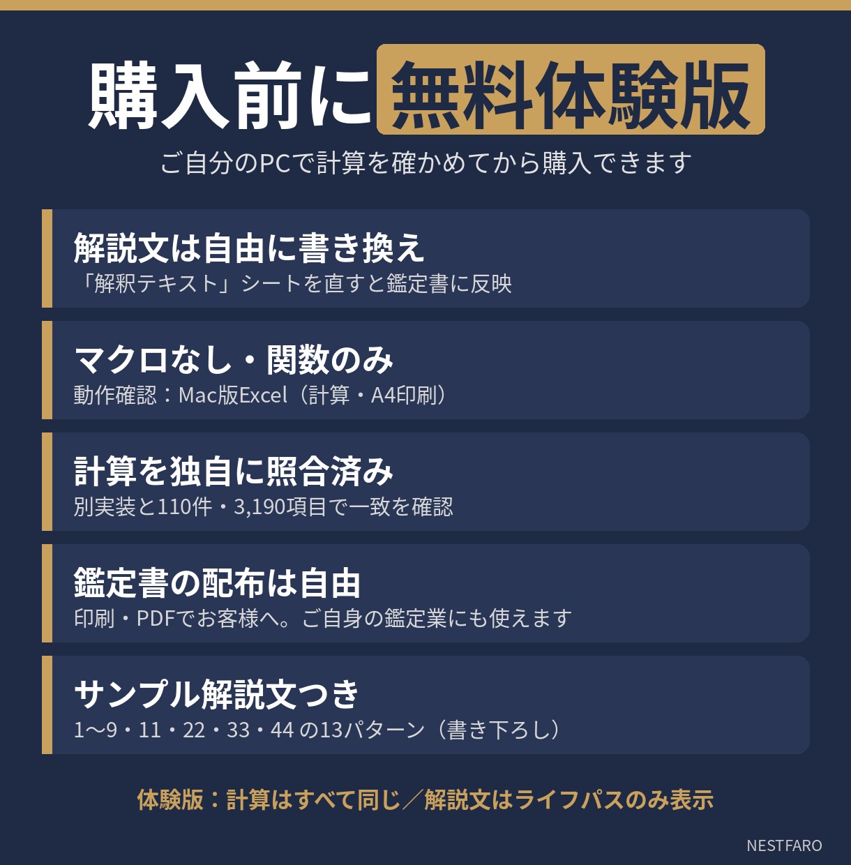 数秘術の鑑定書を自動作成するツールを提供します 占い師さん向けExcel｜マクロなし・A4印刷・33対応 イメージ5