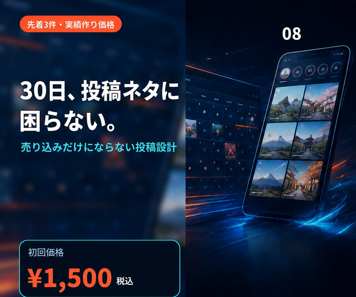 Instagram投稿30日分を企画します 30日分のネタ切れを投稿カレンダーで解消する イメージ1