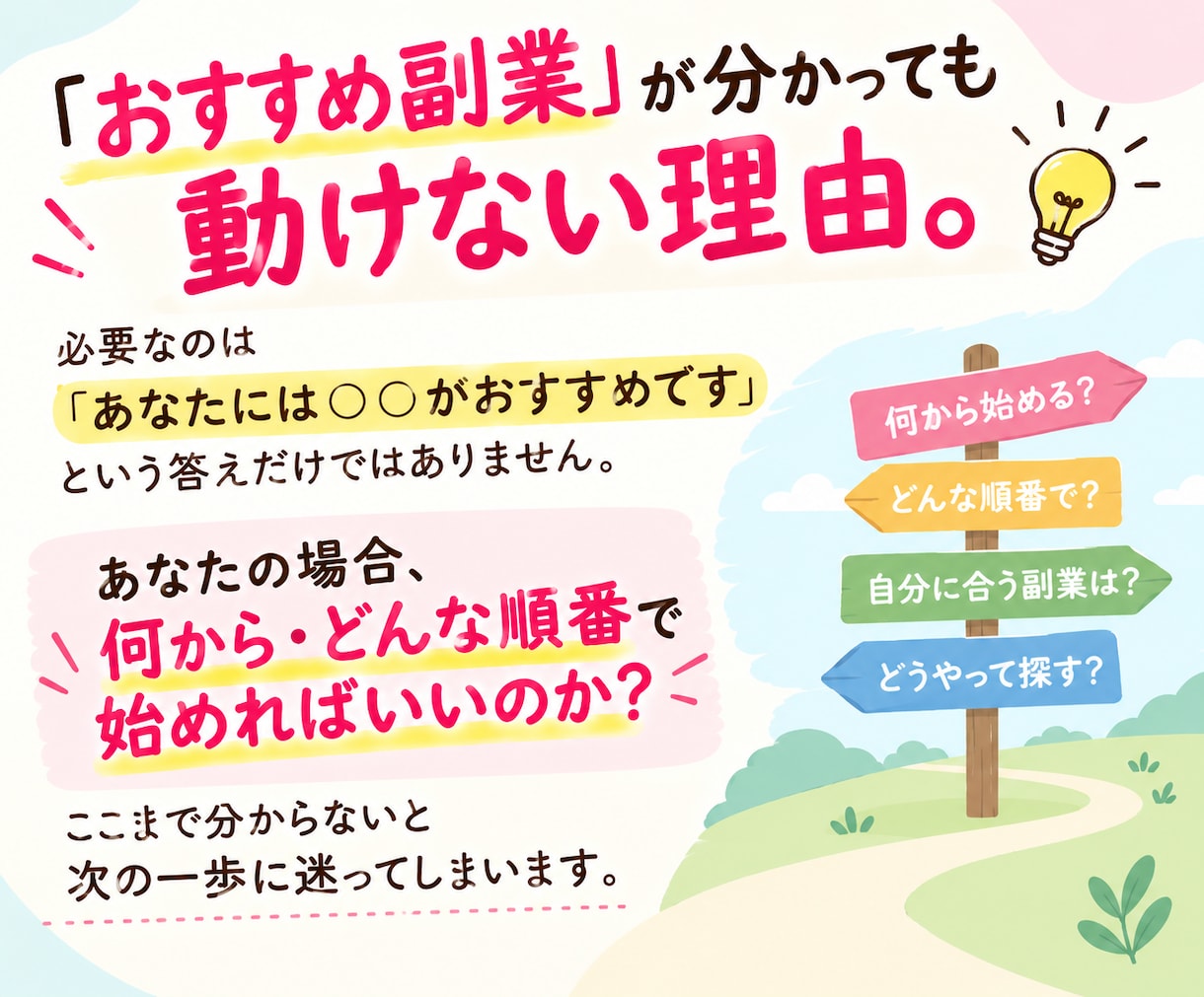 診断から行動へ|あなた専用副業実行計画作ります もう迷わない！｜経験・時間・目標から具体的な副業プランを設計 イメージ3