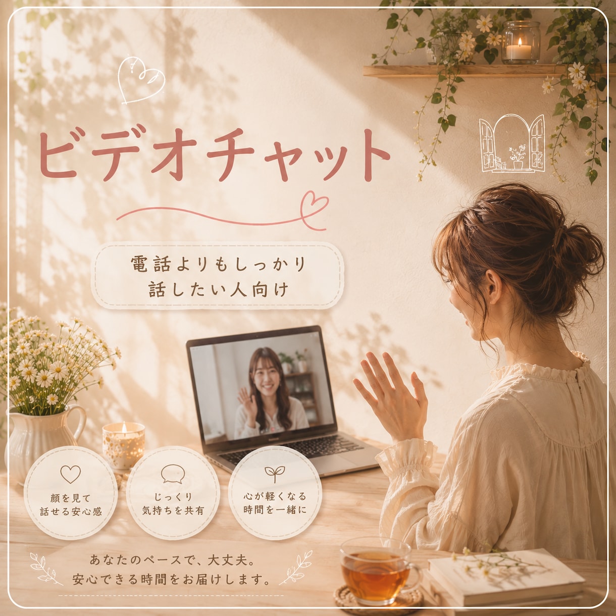 30分間あなたのお悩み日常会話聞きます話します 声だけでなく顔を見てしっかり話したい人向け！ イメージ1