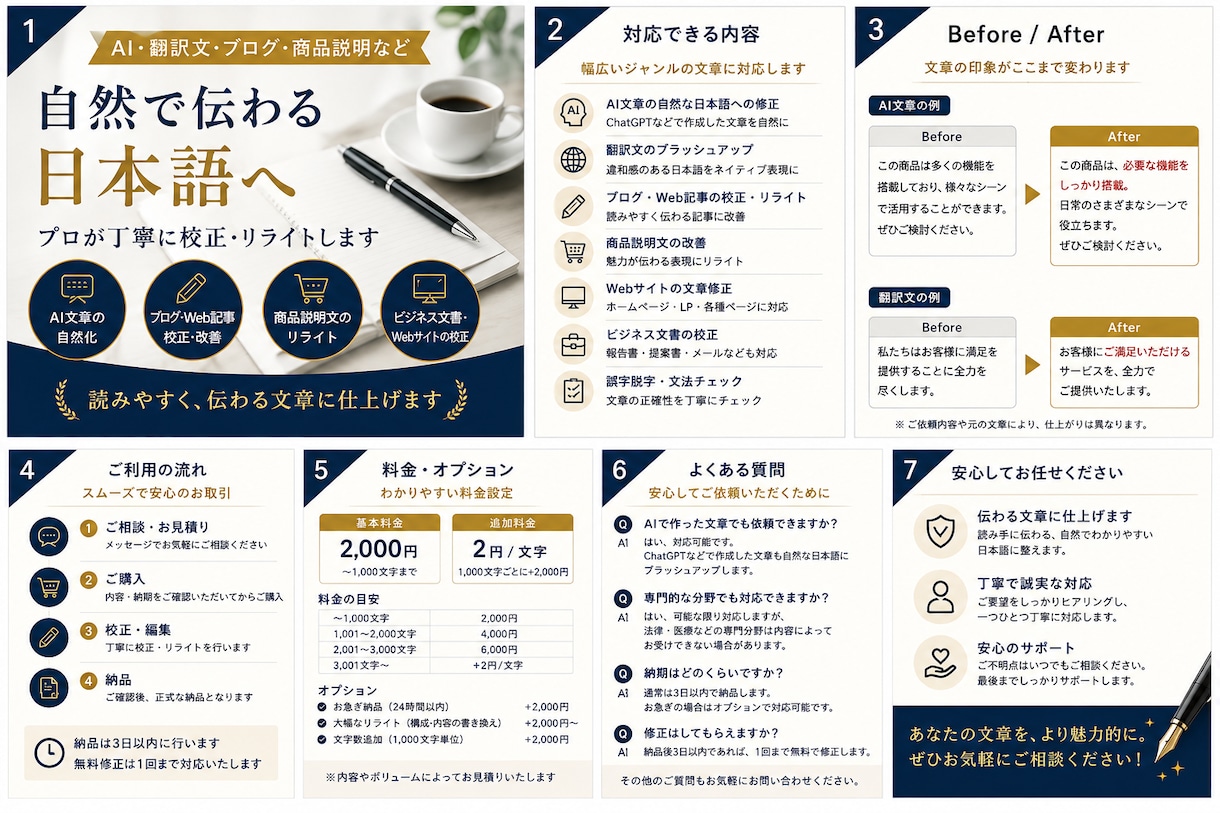 AI・翻訳文を自然で違和感のない日本語に仕上げます 違和感のない自然な日本語へブログ・個人への手紙等幅広く対応 イメージ1
