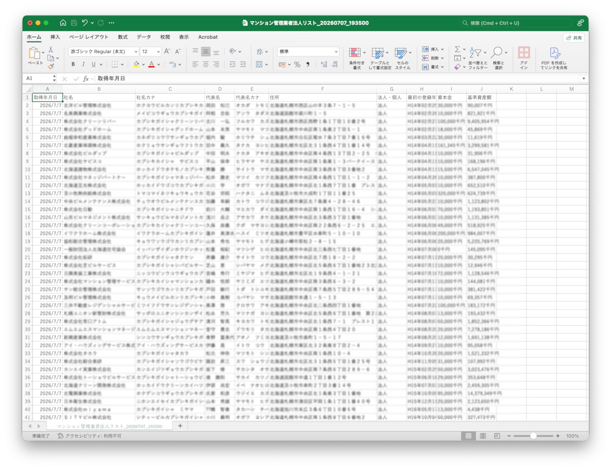 営業リスト マンション管理業者リストを即納します 1,715件｜不動産・管理業界向け営業データ イメージ3