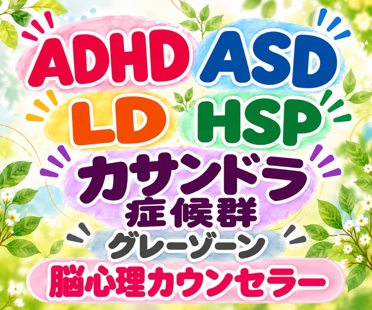 発達特性･カサンドラ症候群のカウンセリングします ADHD｜ASD｜HSP｜LD｜当事者、支援者のサポート イメージ1
