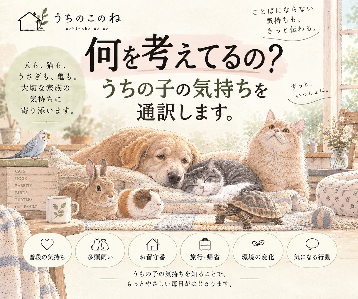 アニマルコミュニケーションでペットの気持ち聞きます 「どう思ってる？」うちの子の本音を丁寧にお伝えします イメージ1