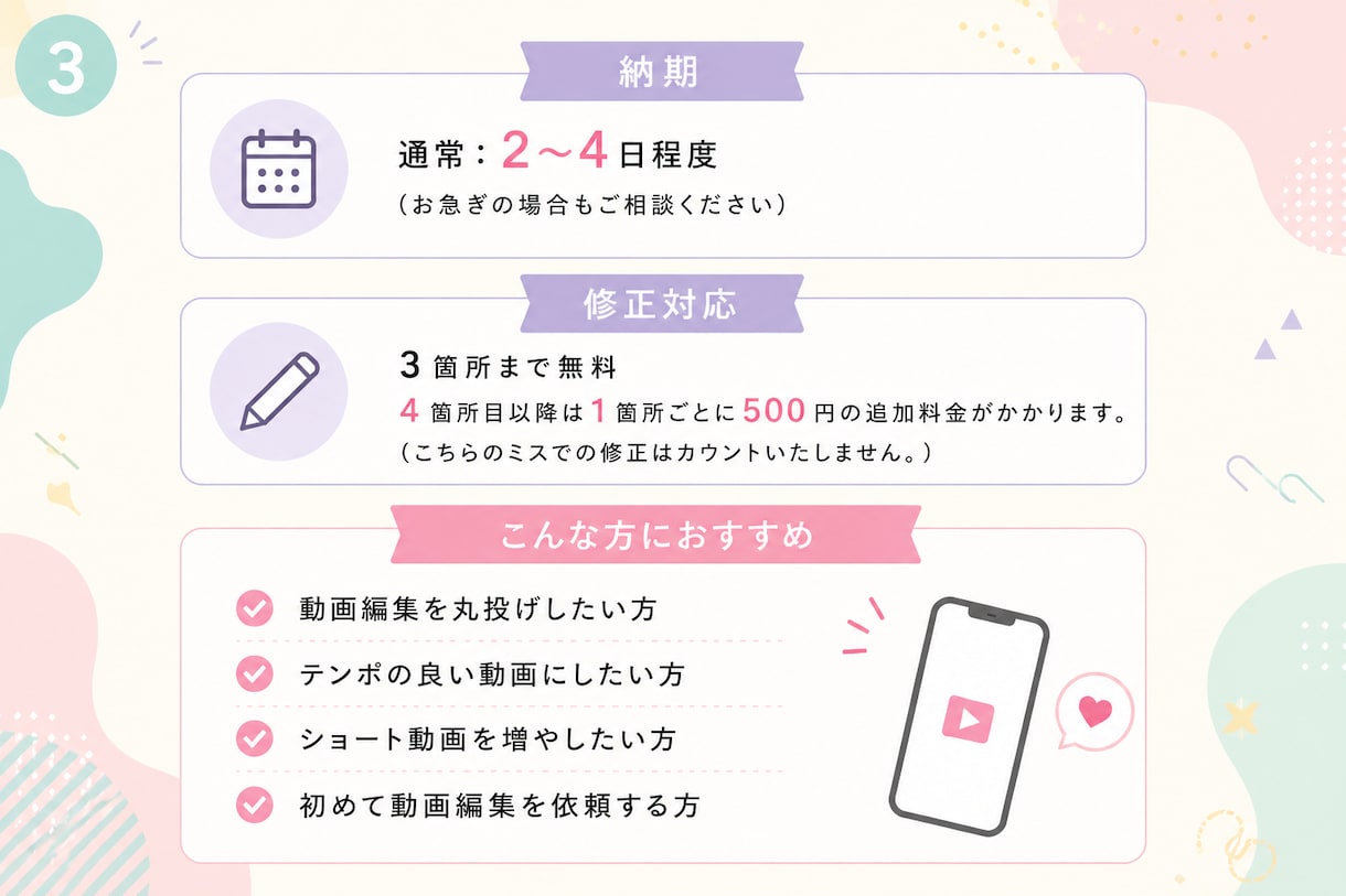 リール・ショート動画編集いたします イメージに合わせた“見たくなる動画を”丁寧に制作します イメージ3
