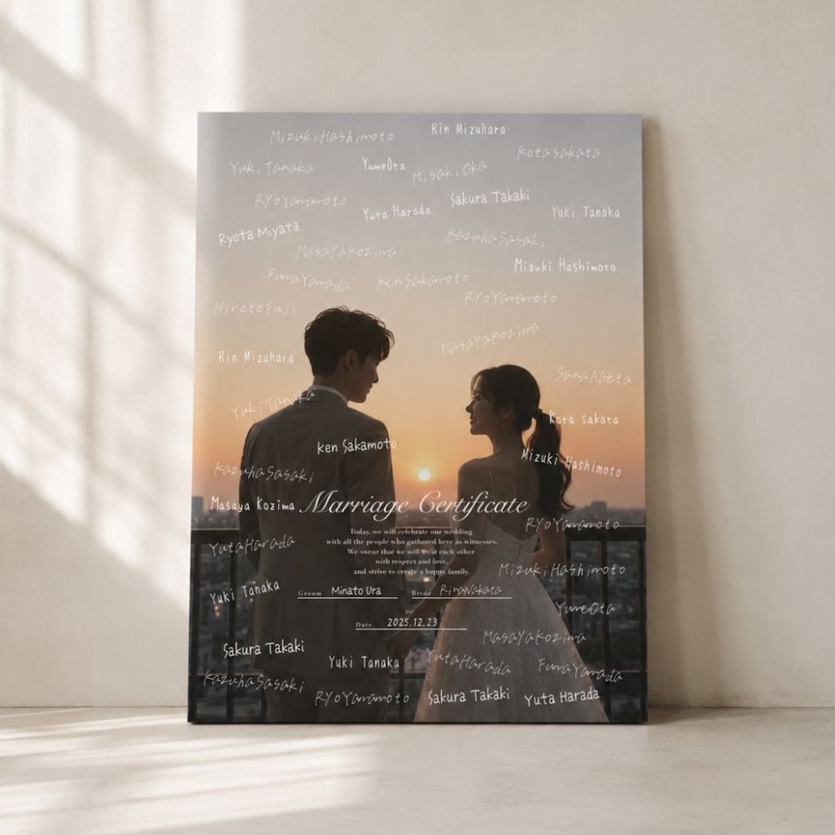 ゲスト参加型の結婚証明書パネル作ります 厚さ7mmのマットパネル納品★ イメージ8