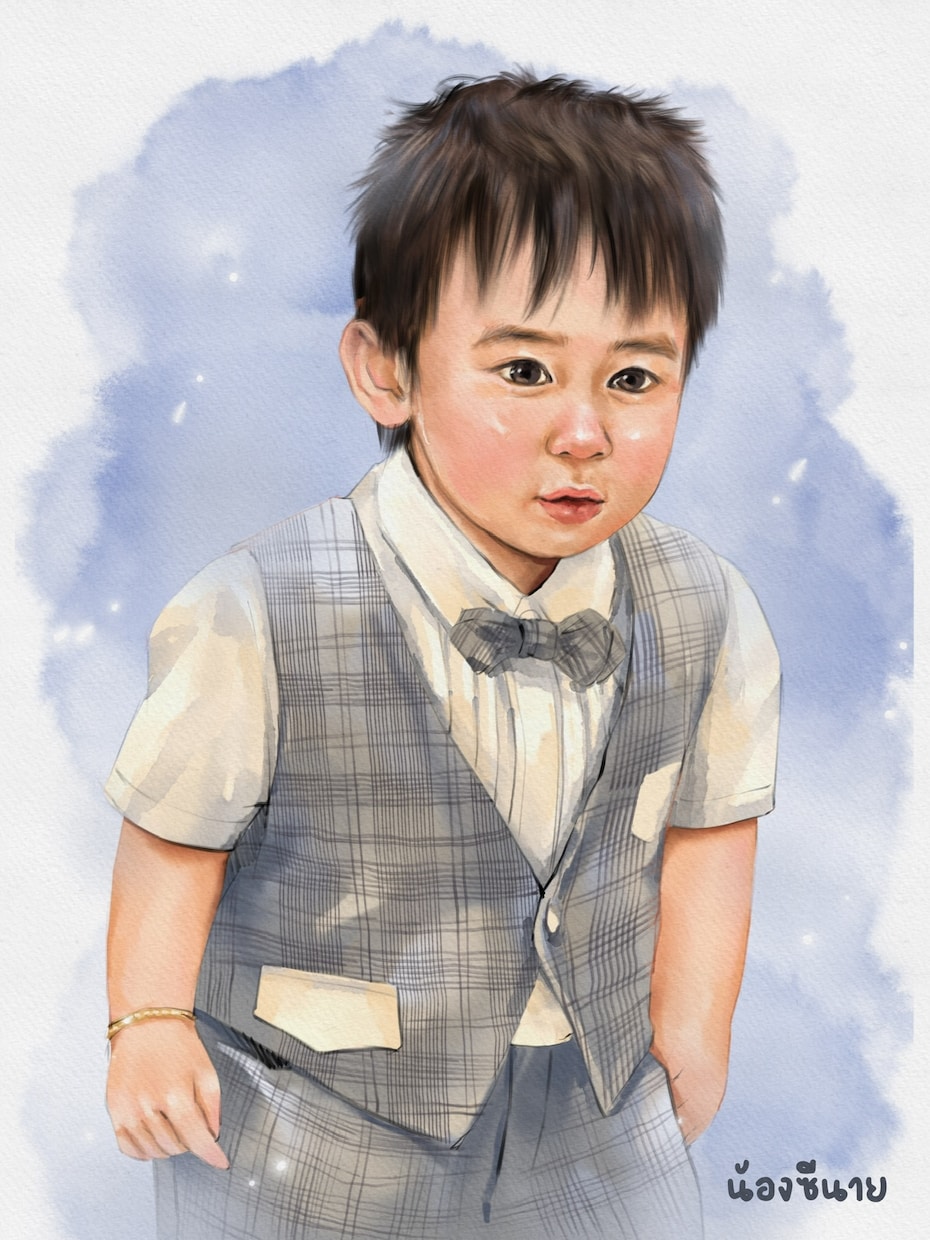 写真をもとに鮮やかなデジタル水彩似顔絵を描きます 【お1人様から】素敵な写真を鮮やかな作品に仕上げます✨ イメージ8